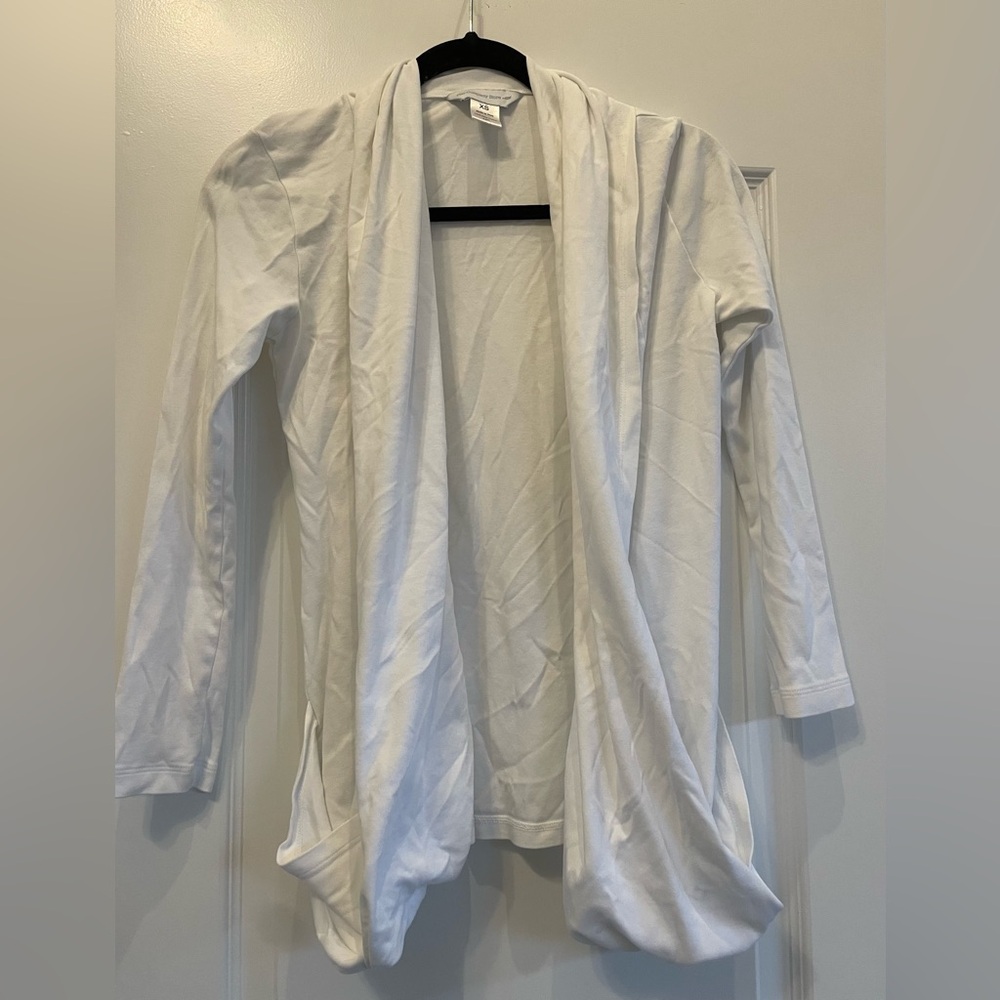 White Open Front Cardigan